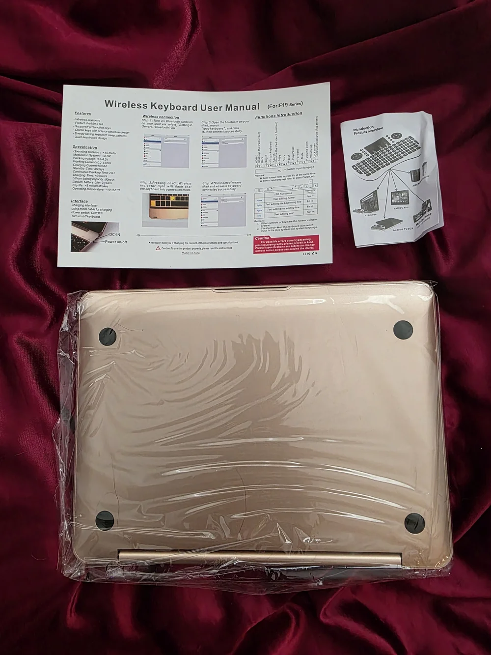 NEW- Bluetooth Keyboard  for iPad Pro 9.7 & iPad Air 2 - Rose Gold